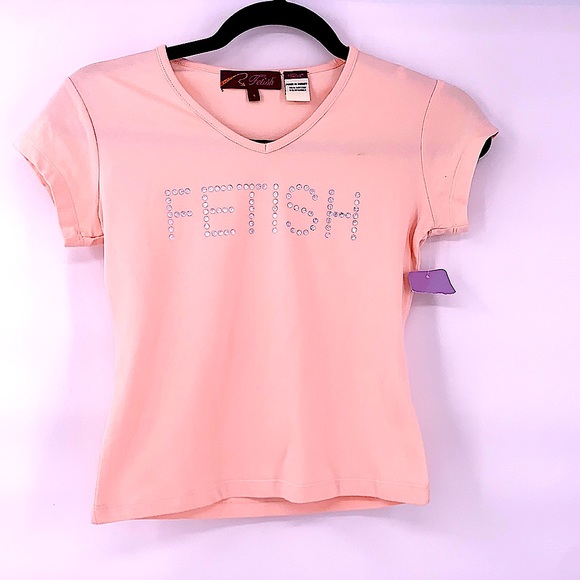 Fetish 90s baby pink baby tee shirt size small